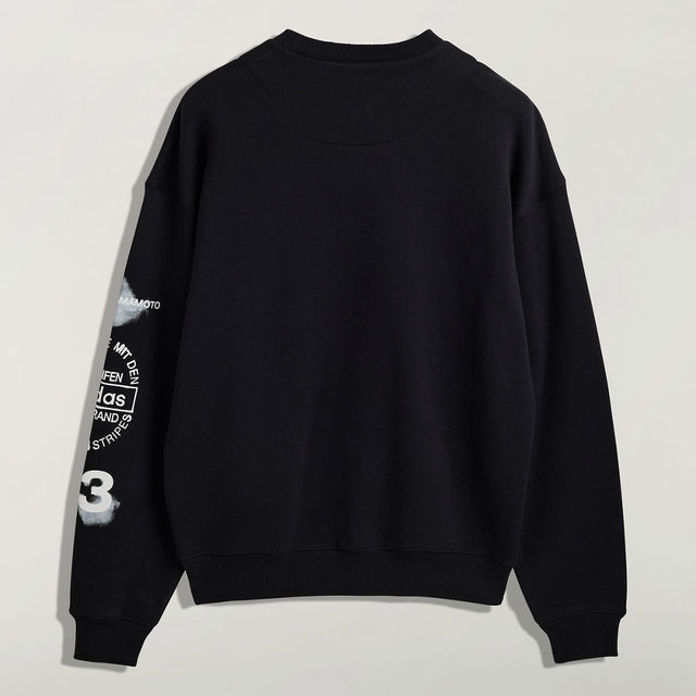 Y-3 GRAPHIC CREW SWEATSHIRT BLACK