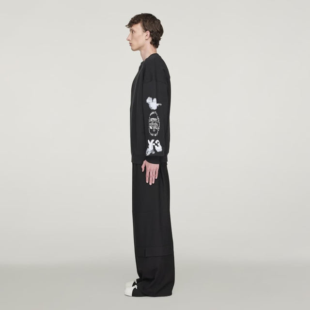 Y-3 GRAPHIC CREW SWEATSHIRT BLACK