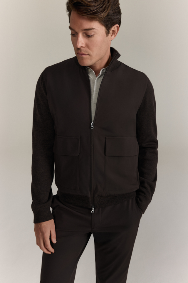 WAHTS DAWSON HYBRID JACKET DARK BROWN