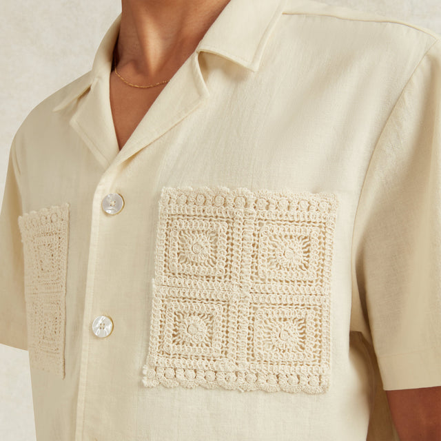 CHÉ INIGO LINEN CROCHET SHIRT