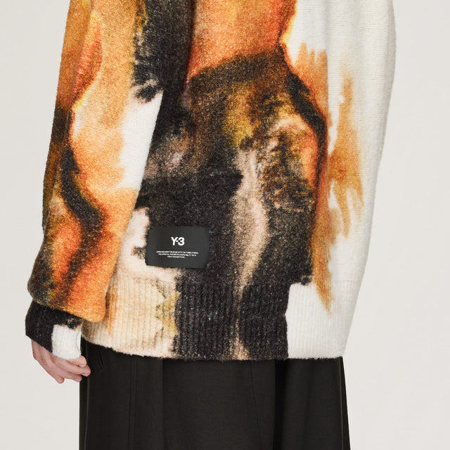 Y-3 GRAPHIC KNIT CARDIGAN