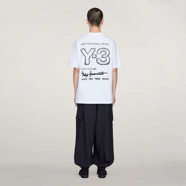Y-3 T-SHIRT LOGO WHITE