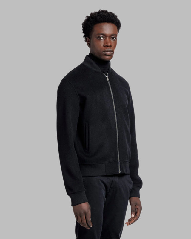 ALTER EGO WOOL BOMBER JACKET BLACK - Hombre Amsterdam