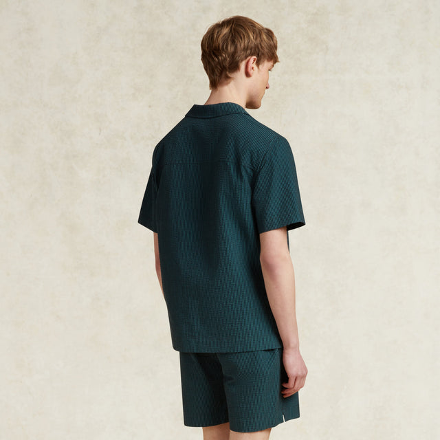 CHÉ CAUTO SEERSUCKER SHIRT GREEN- Hombre Amsterdam