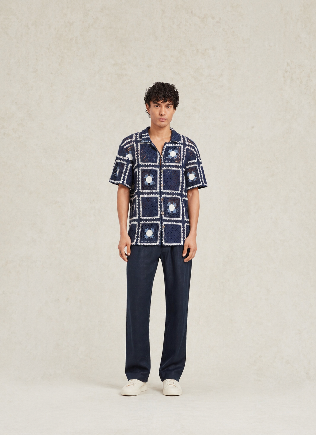 Tejer Crochet Shirt Navy - CHÉ studios | Hombre Amsterdam