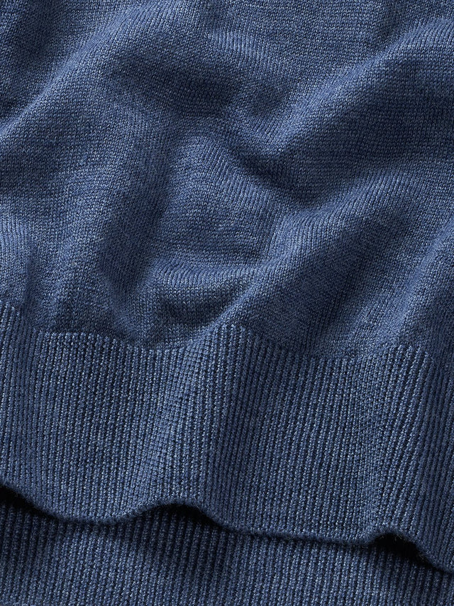 MERSINO ORIGINALE HALF ZIP SWEATER SEA BLUE - Hombre Amsterdam