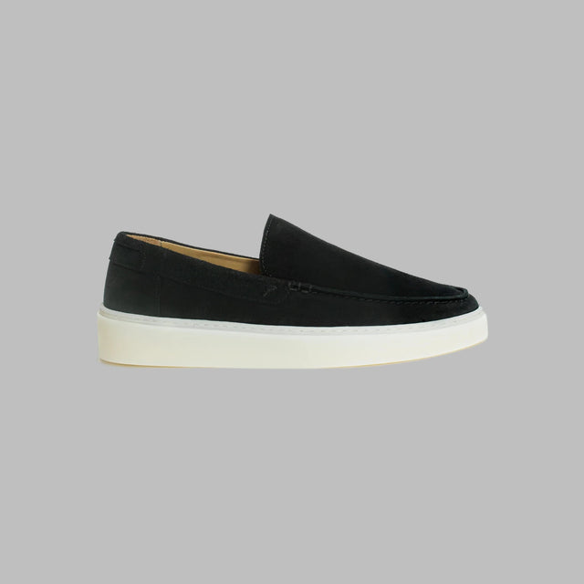 POSA ORIGINALE SUEDE LOAFER BLACK WITH RUBBER OUTSOLE - Hombre Amsterdam
