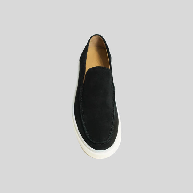 POSA ORIGINALE SUEDE LOAFER BLACK WITH RUBBER OUTSOLE- Hombre Amsterdam
