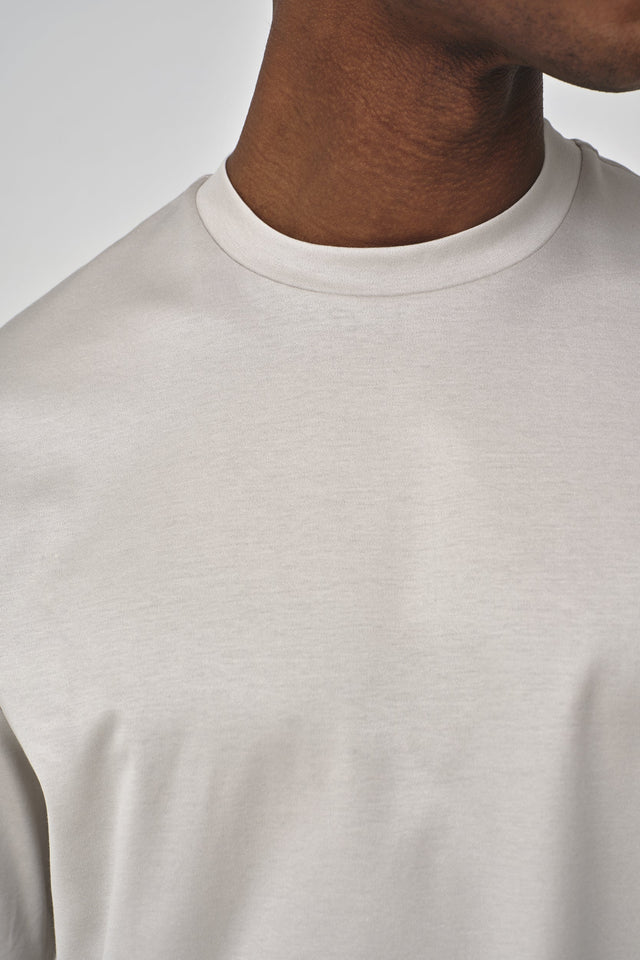 VALENZA INTERLOCK SUPIMA T - SHIRT PEARL GREY OVERSIZED - Hombre Amsterdam