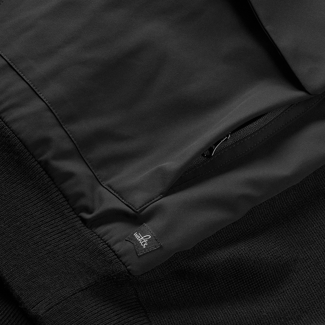 WAHTS DAWSON HYBRID JACKET PURE BLACK TWO FRONT POCKETS - Hombre Amsterdam