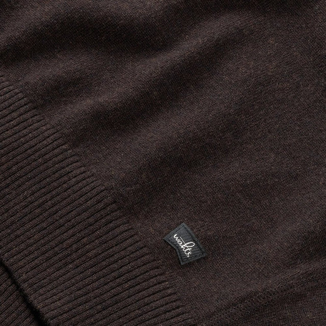 WAHTS MERINO CASHMERE MOCKNECK PULLOVER DARK BROWN - Hombre Amsterdam