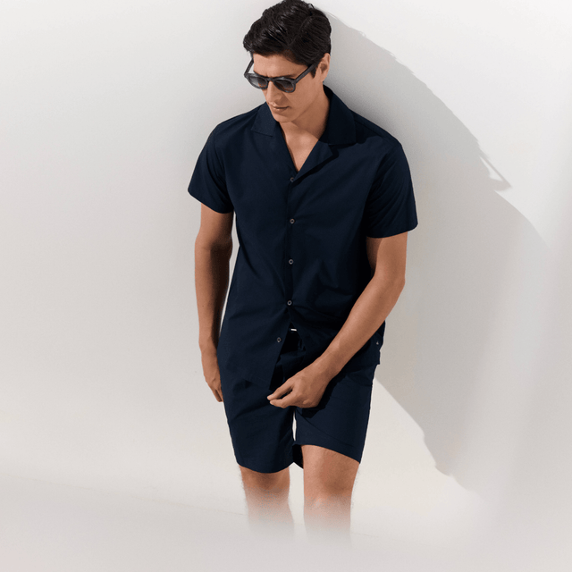 WAHTS STRETCH POPLIN SHIRT DARK NAVY - Hombre Amsterdam