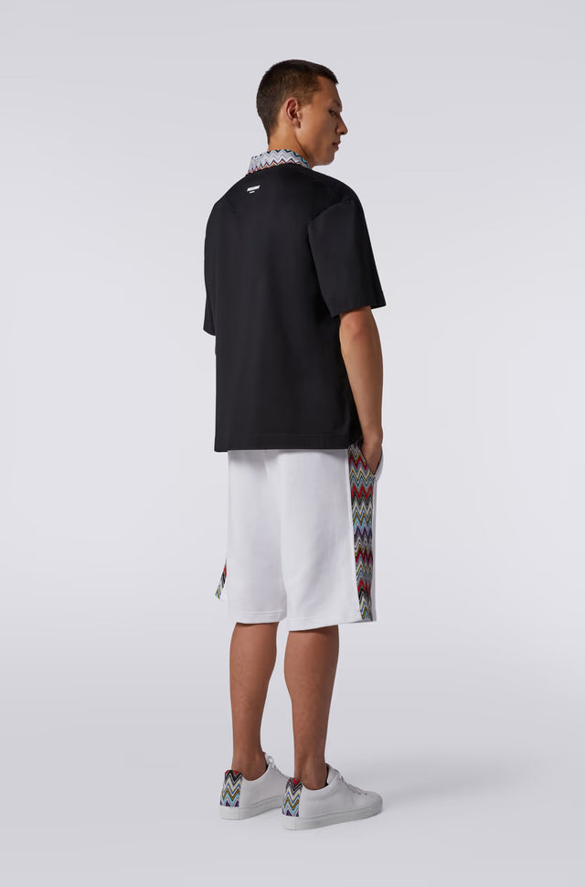 Missoni Cotton fleece Bermuda shorts with knitted insert