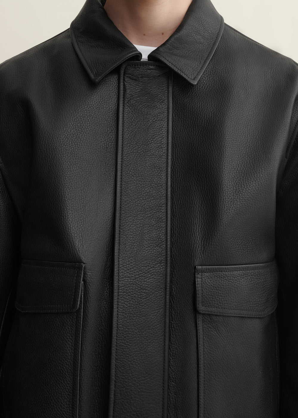 Bari Leather Bomber Jacket Black- Hombre Amsterdam