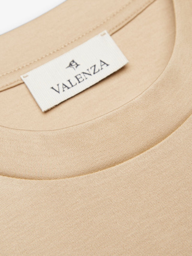 VALENZA INTERLOCK SUPIMA T-SHIRT HAZELNUT