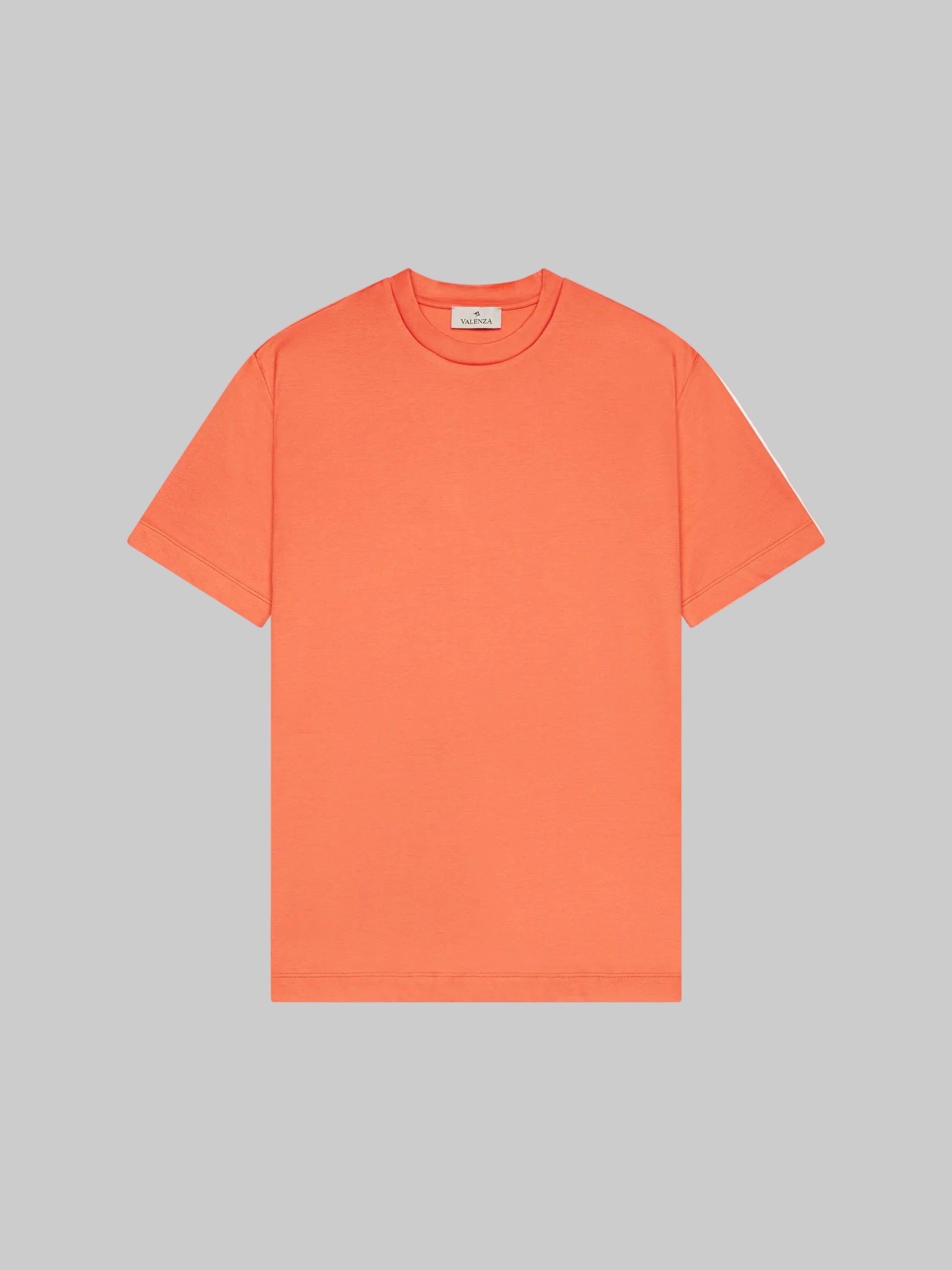 VALENZA INTERLOCK SUPIMA COTTON T-SHIRT WITH SHORT SLEEVES AND CREW NECK IN COLOR FLAME-HOMBRE AMSTERDAM