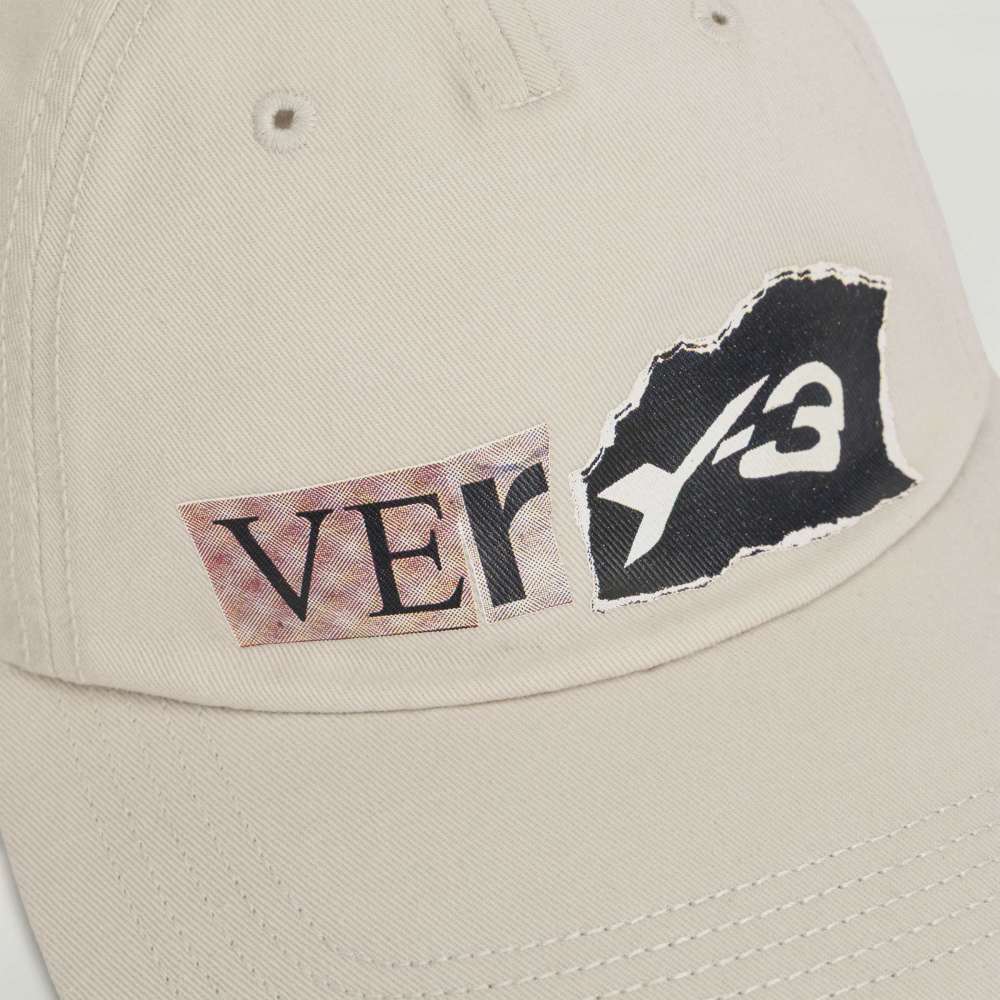 Y-3 GRAPHIC DAD CAP COLOR ALUMINA 100% COTTON WITH VER-3 LOGO AT FRONT-HOMBRE AMSTERDAM
