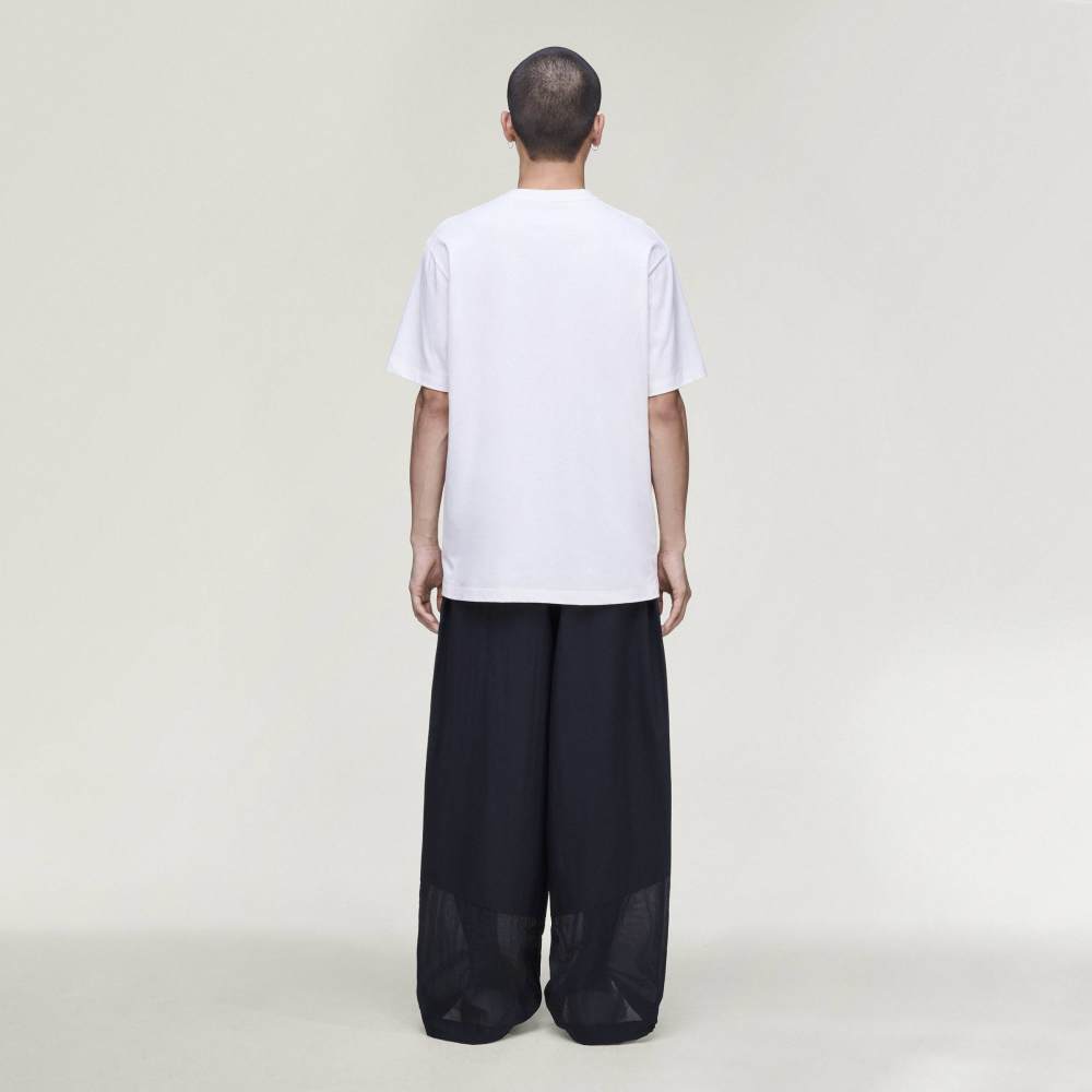 Y-3 SHORT SLEEVE T-SHIRT CHALK WHITE IN 100%COTTON AND PRINT AT FRONT-HOMBRE AMSTERDAM