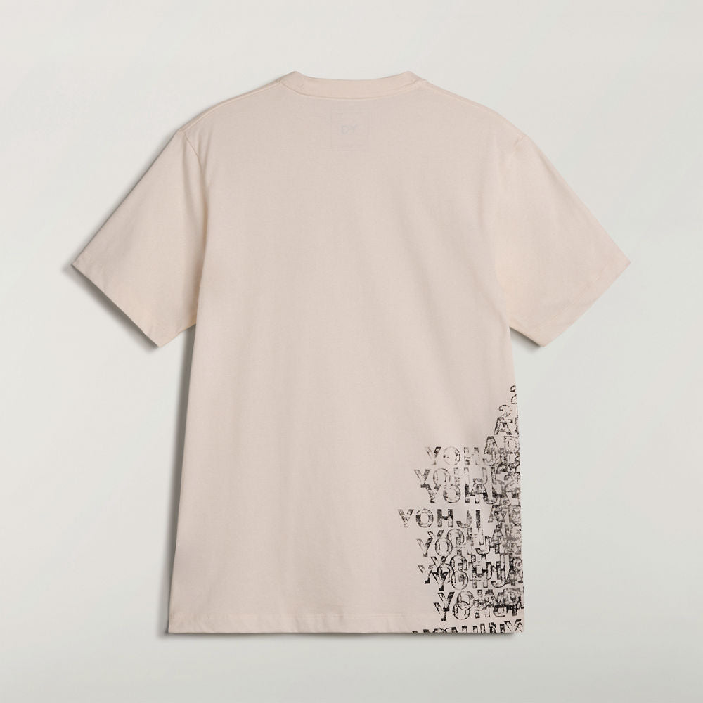 Y-3 GFX SHORT SLEEVE T-SHIRT CHALK WHITE WITH PRINT AND CREW NECK-HOMBRE AMSTERDAM