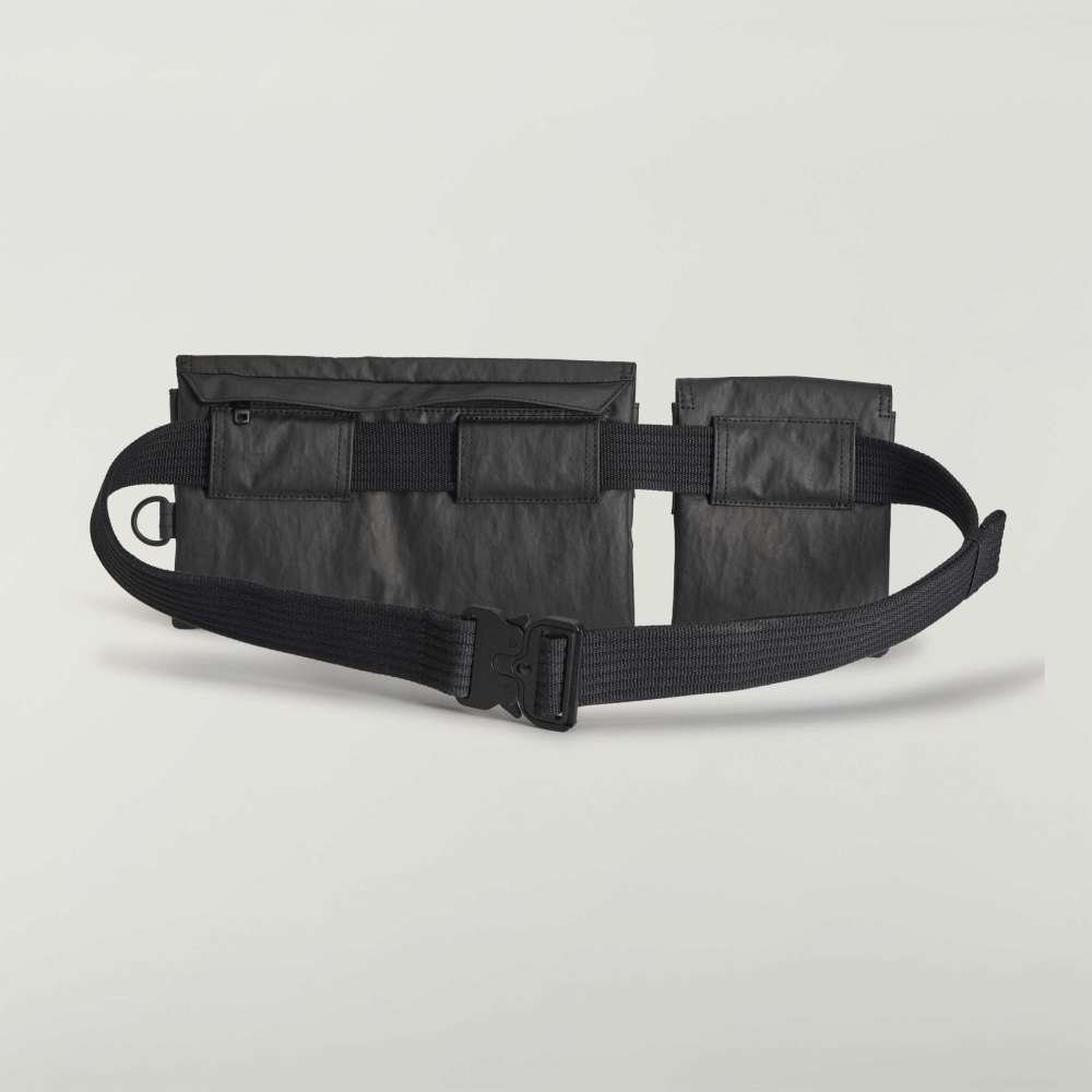 Y-3 BLACK WAIST BAG WITH METAL BUCKLE CLOSURE,WATER REPELLENT IN 100% NYLON FABRIC-HOMBRE AMSTERDAM