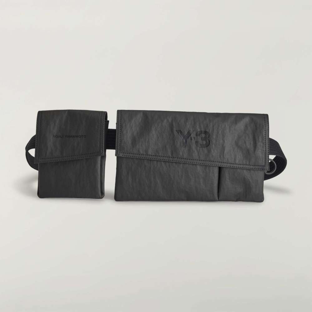 Y-3 BLACK WAIST BAG WITH METAL BUCKLE CLOSURE,WATER REPELLENT AND 100% NYLON FABRIC-HOMBRE AMSTERDAM