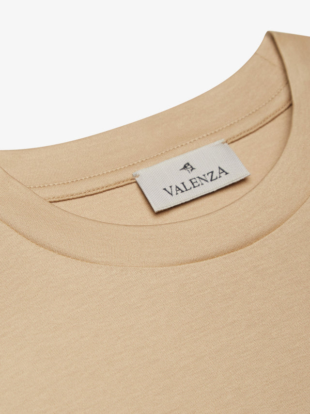 VALENZA INTERLOCK SUPIMA T-SHIRT HAZELNUT OVERSIZED