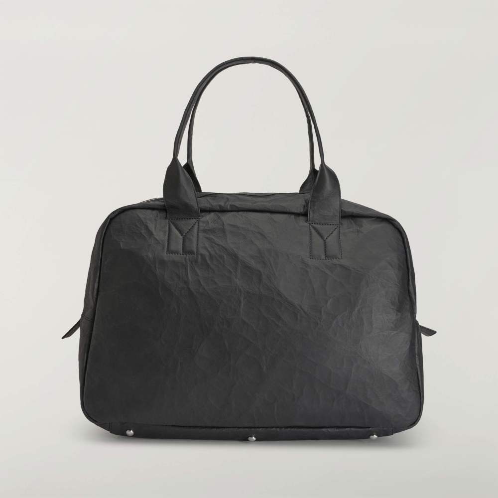 Crinkle Leather Weekender Black-Hombre Amsterdam