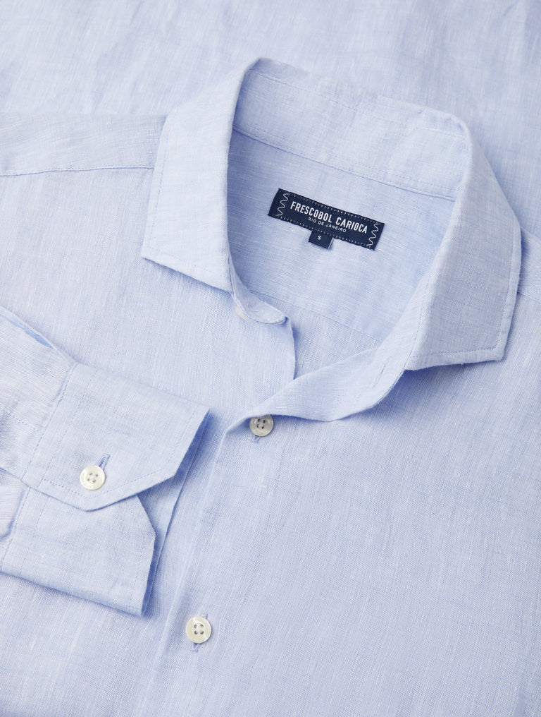 Antonio Linen Shirt Baby Blue- Hombre Amsterdam