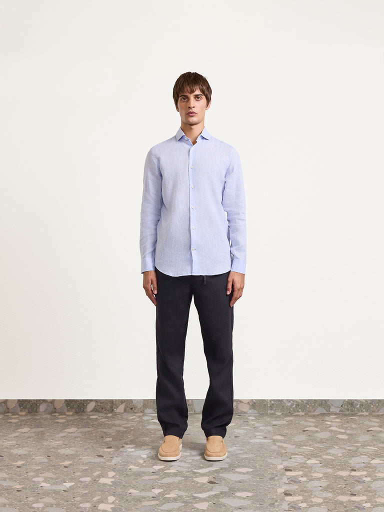 Antonio Linen Shirt Baby Blue- Hombre Amsterdam