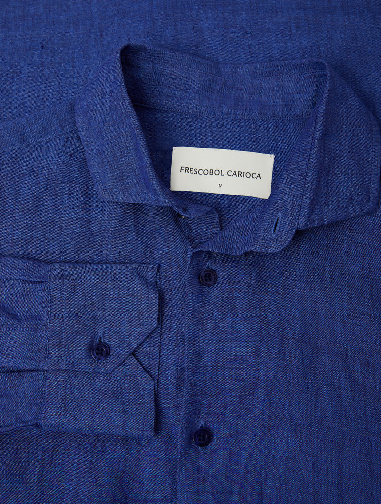 Antonio Linen Shirt Cobalt Blue- Hombre Amsterdam