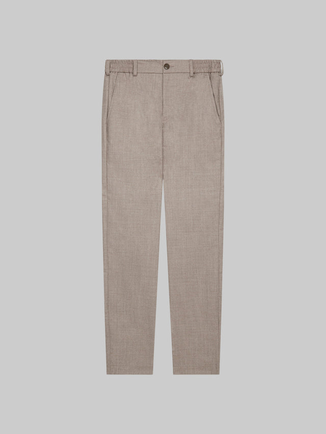 VALENZA FLANNEL STRETCH TAPERED TROUSERS LIGHT BEIGE