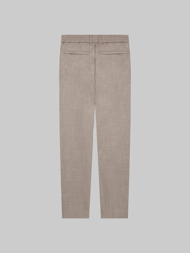 VALENZA FLANNEL STRETCH TAPERED TROUSERS LIGHT BEIGE
