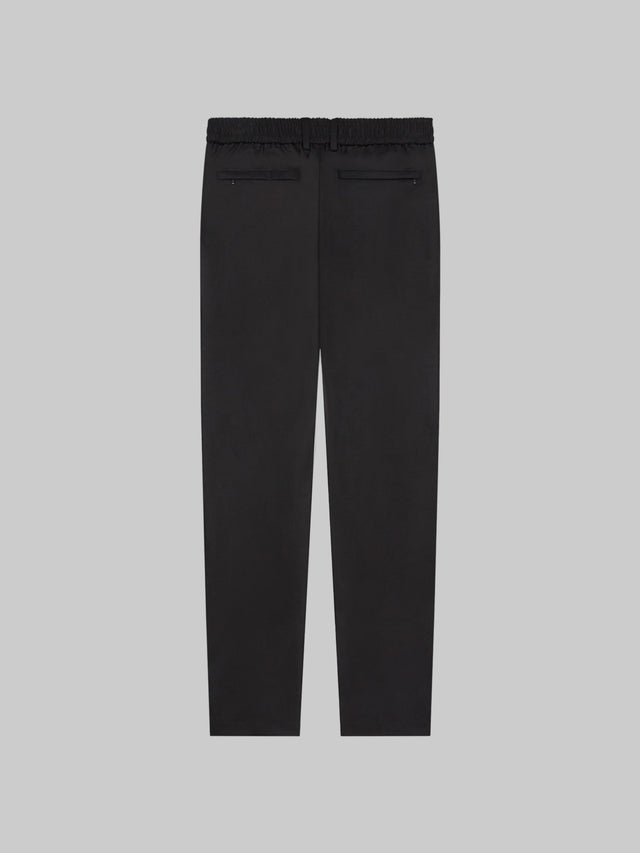 VALENZA FLANNEL STRETCH TAPERED TROUSERS BLACK