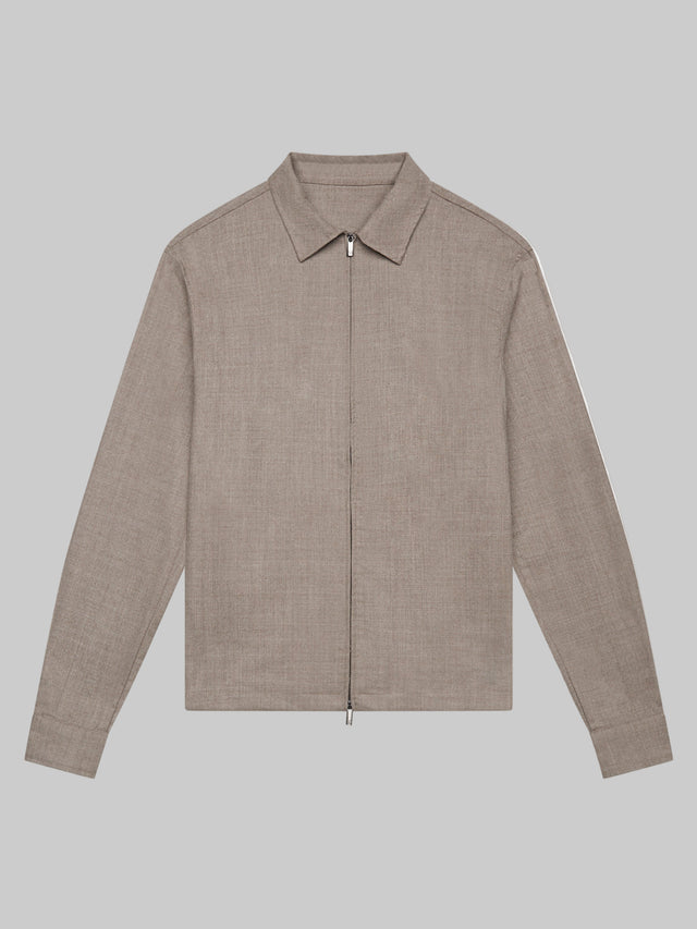 VALENZA FLANNEL STRETCH OVERSHIRT LIGHT BEIGE