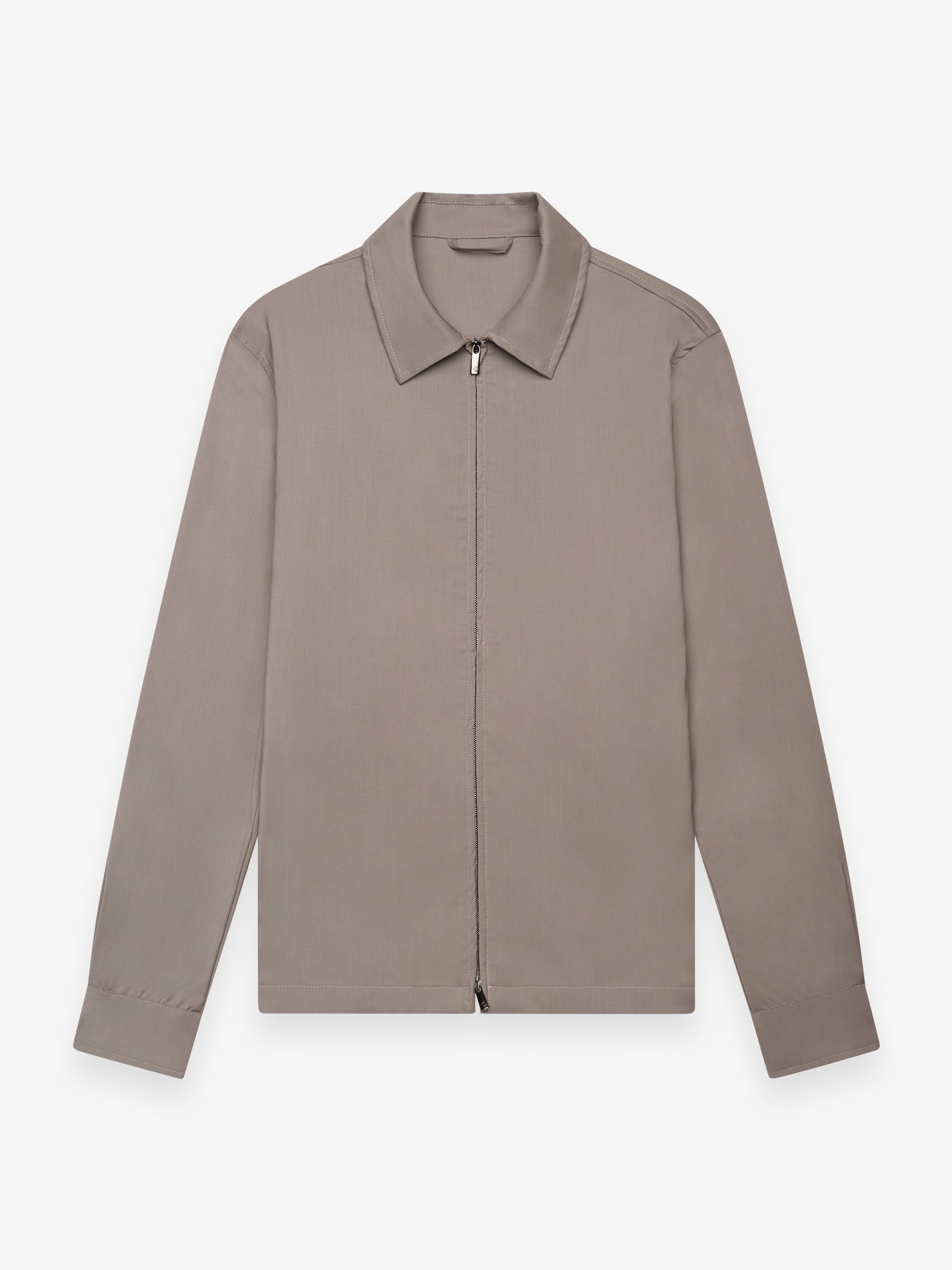 Wool Stretch Overshirt Taupe- Hombre Amsterdam