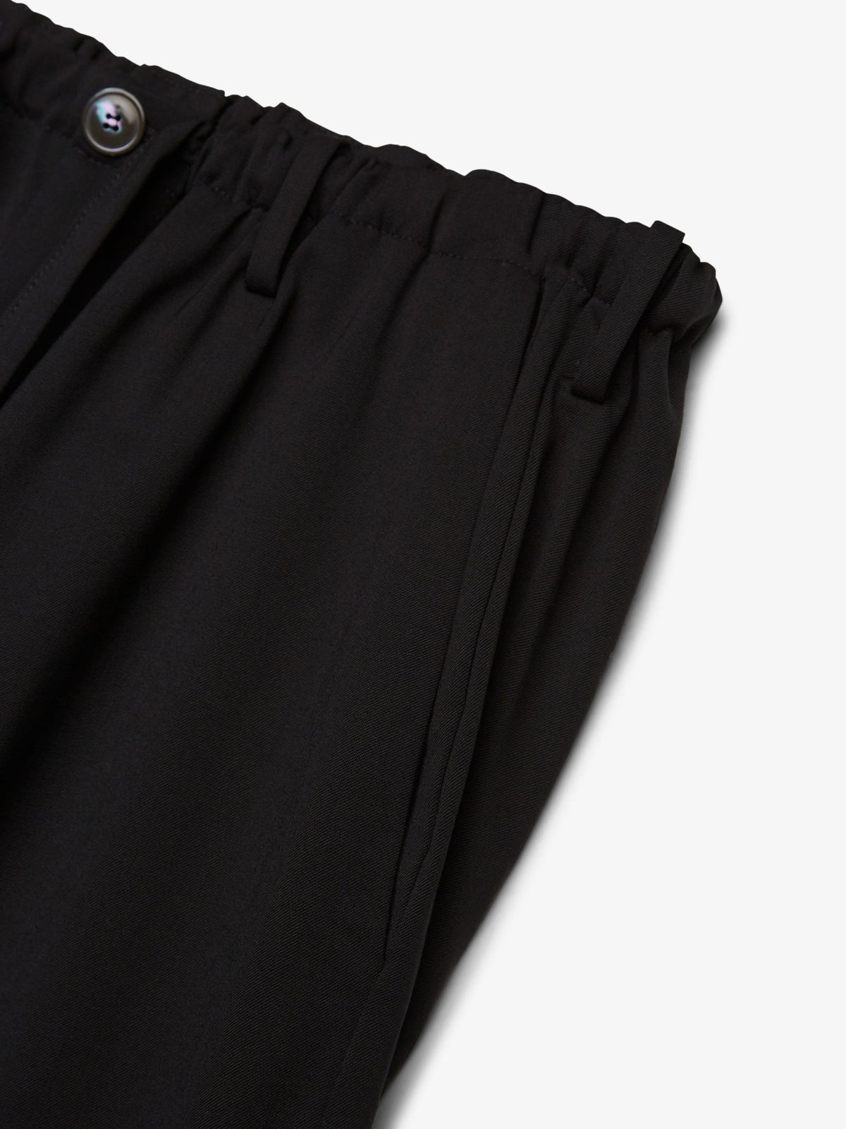 Wool Stretch Barrel Leg Trousers Black- Hombre Amsterdam