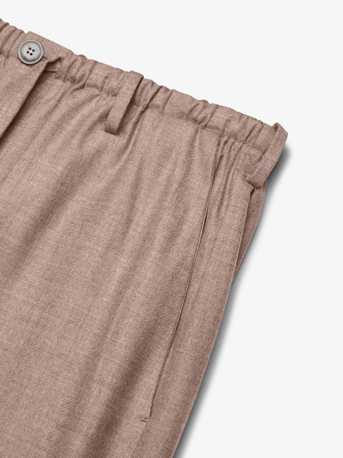 Flannel Stretch Barrel Leg Trousers Light Taupe Melange- Hombre Amsterdam