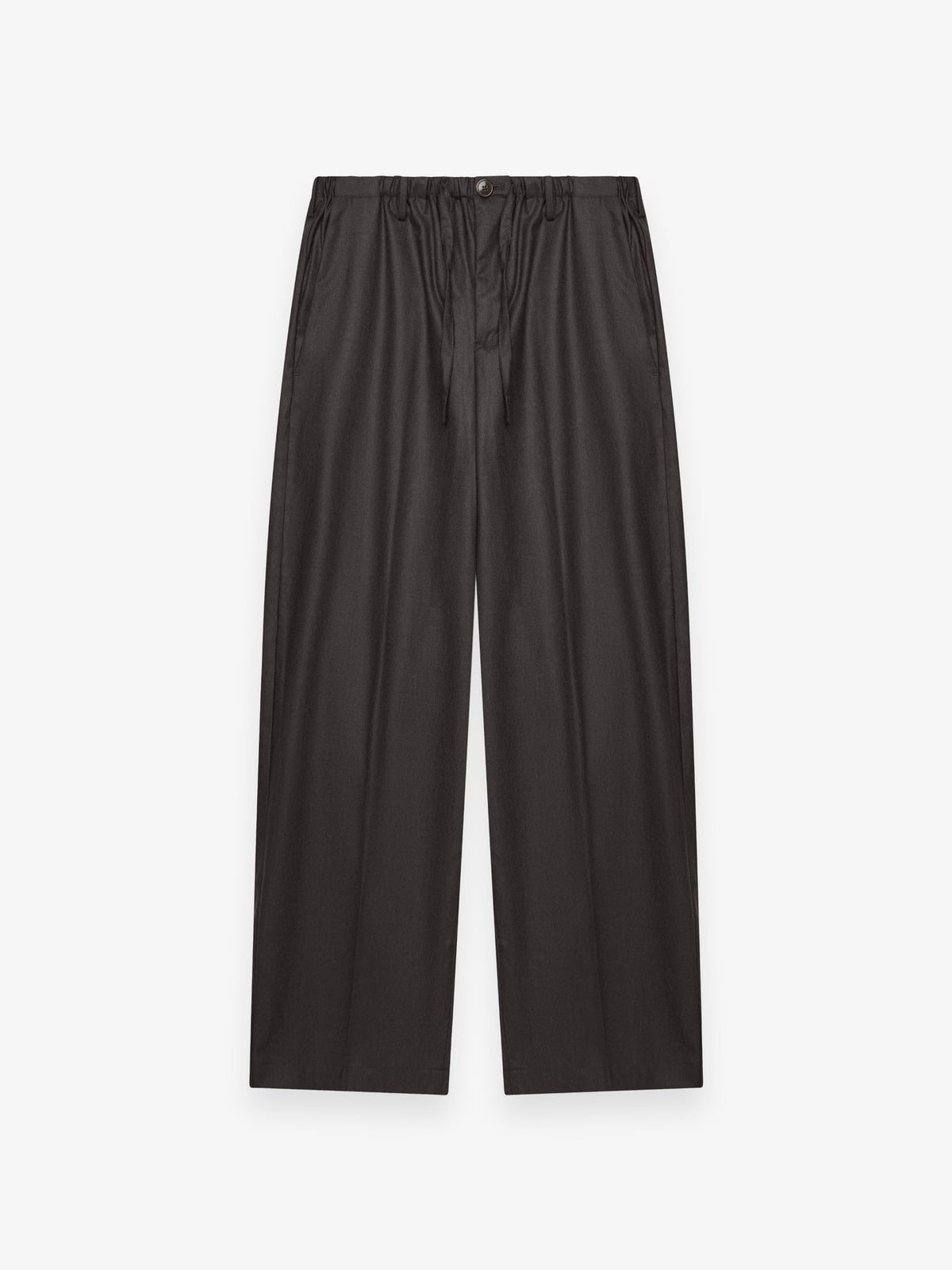 Flannel Stretch Barrel Leg Trousers Dark Brown Melange- Hombre Amsterdam