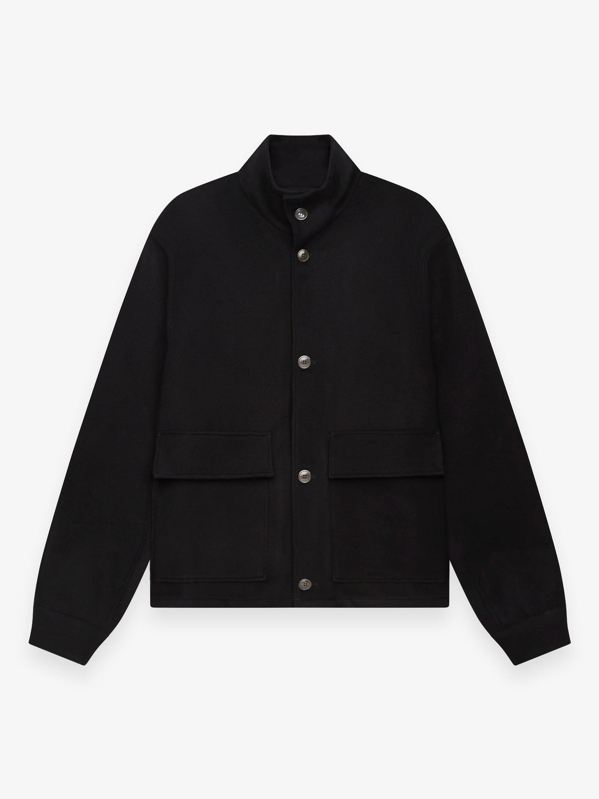 Cashmere Funnel Neck Jacket Black- Hombre Amsterdam