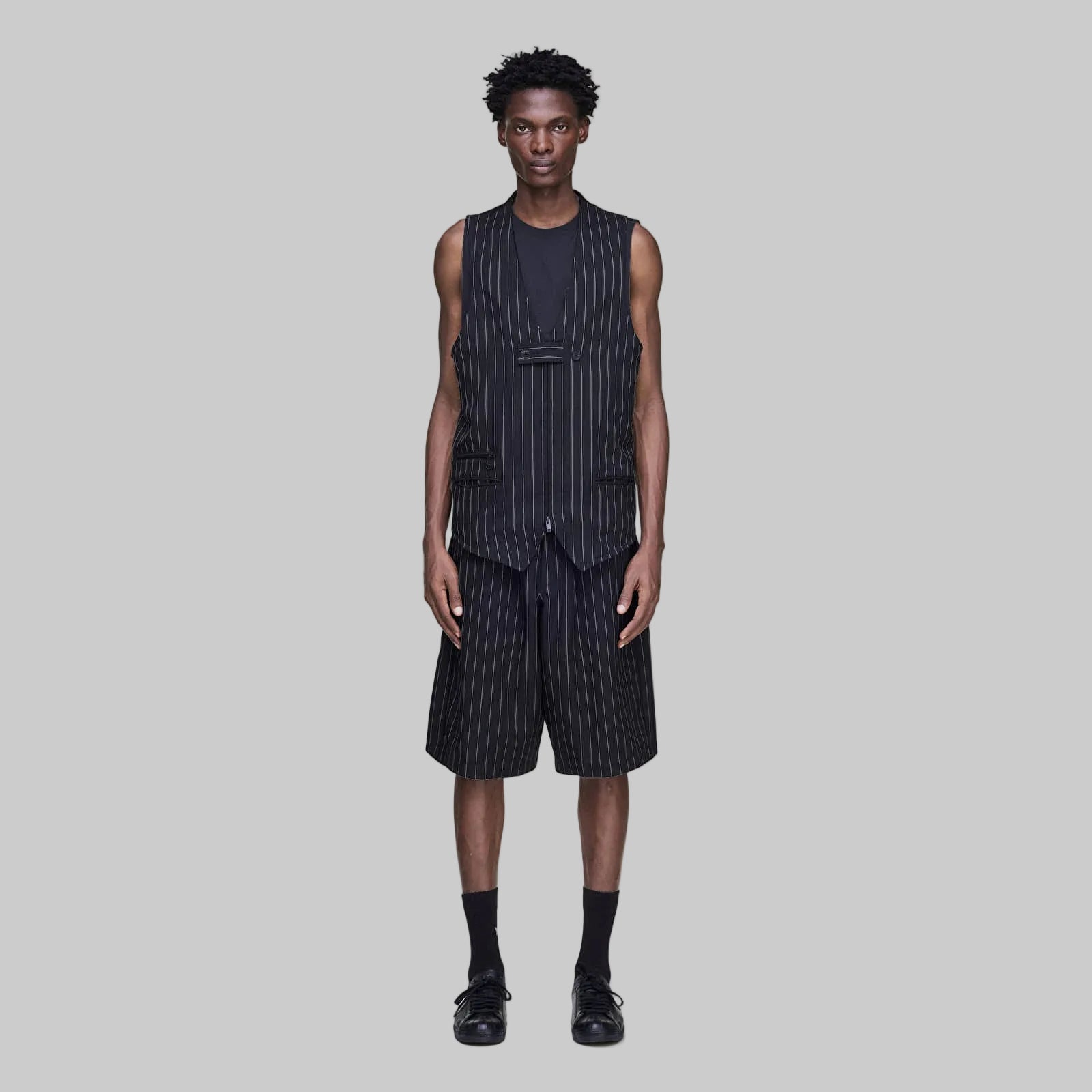 Y-3 PINSTRIPE SPORT UNIFORM SHORT BLACK-HOMBRE AMSTERDAM