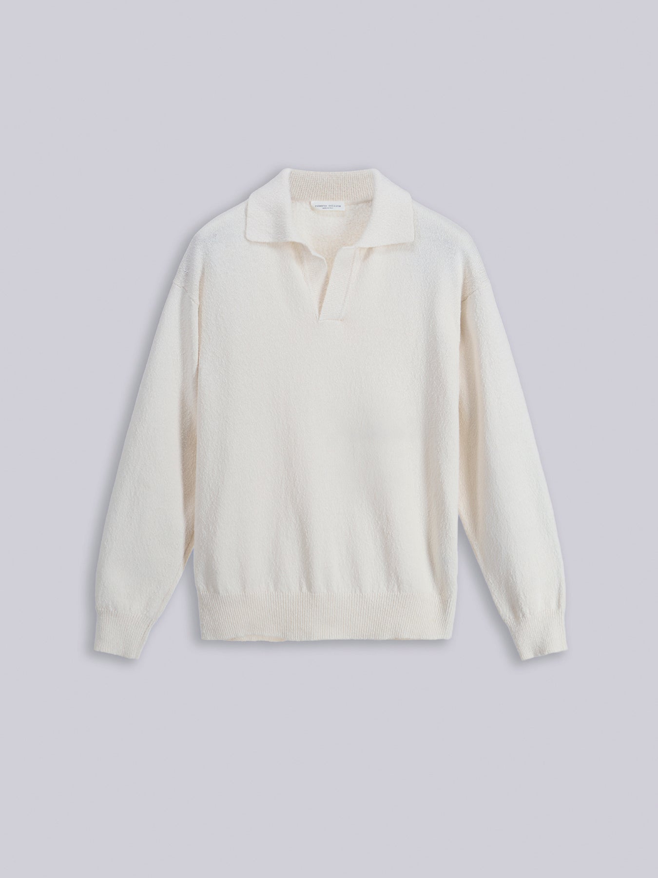 Textured Knit Polo Ecru- Hombre Amsterdam