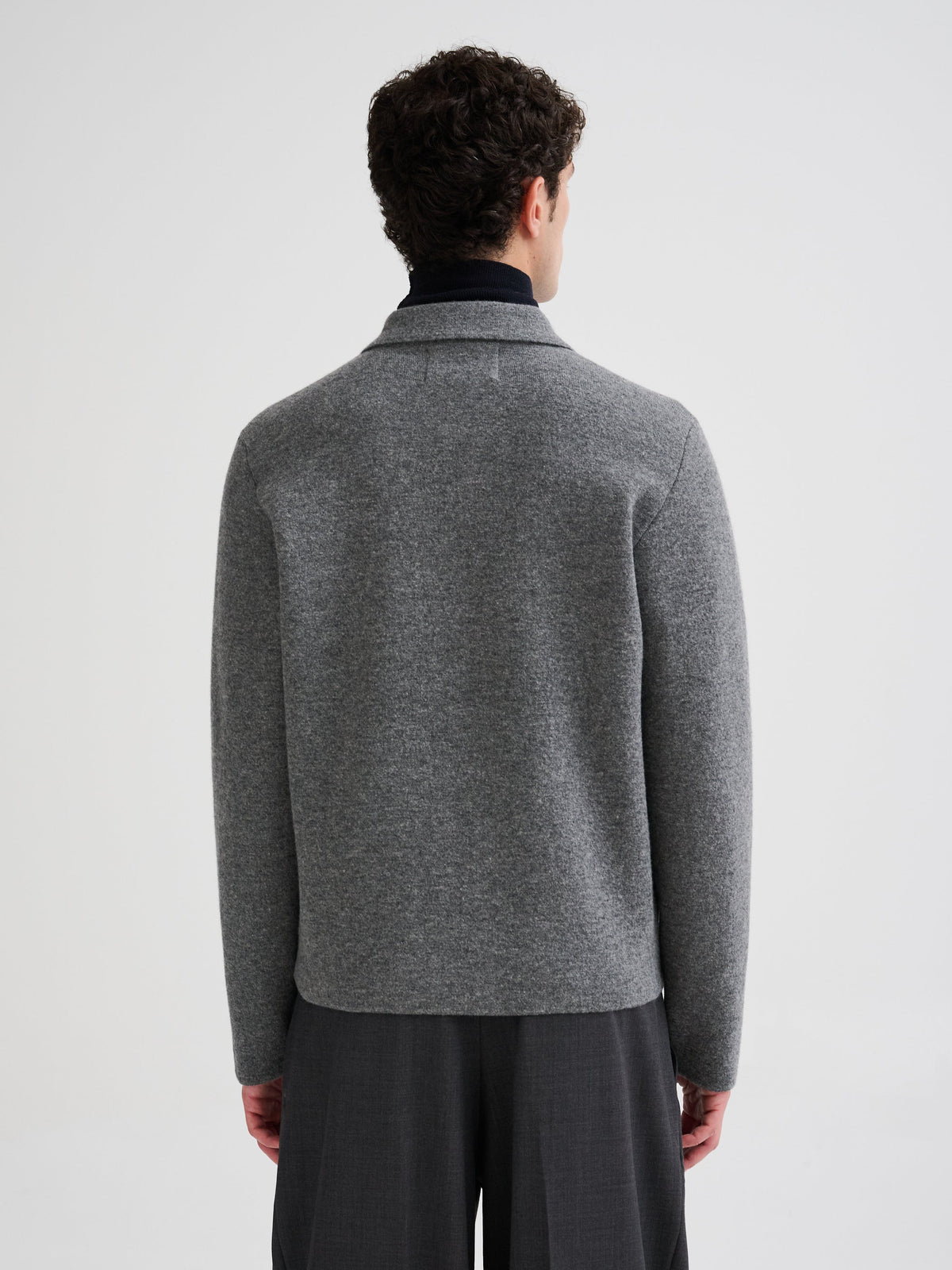 Knitted Zipped Shirt Antracite- Hombre Amsterdam