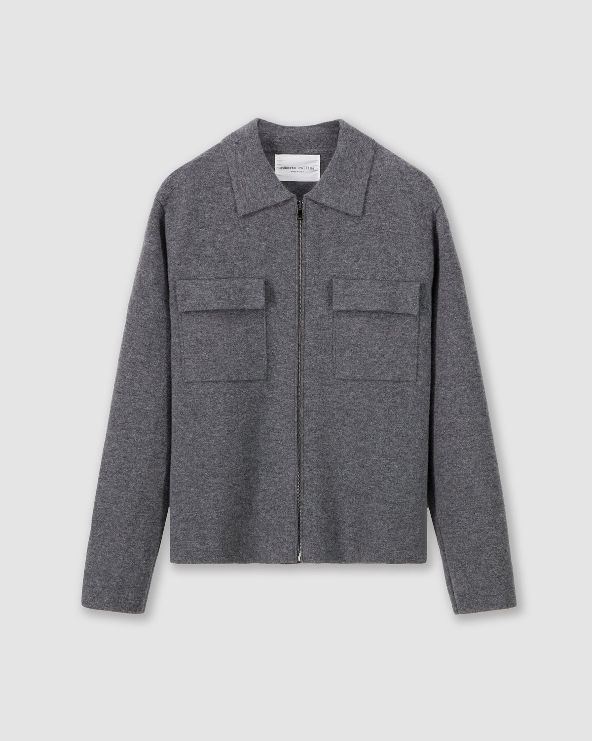 Knitted Zipped Shirt Antracite- Hombre Amsterdam