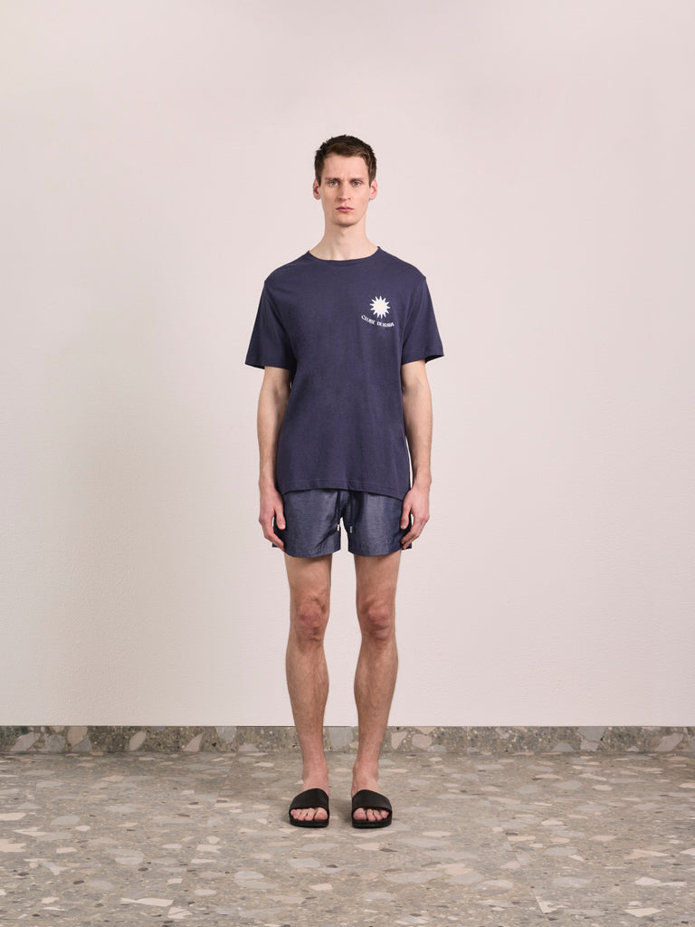 Rio Sport Linen Blend Swimshort Navy- Hombre Amsterdam