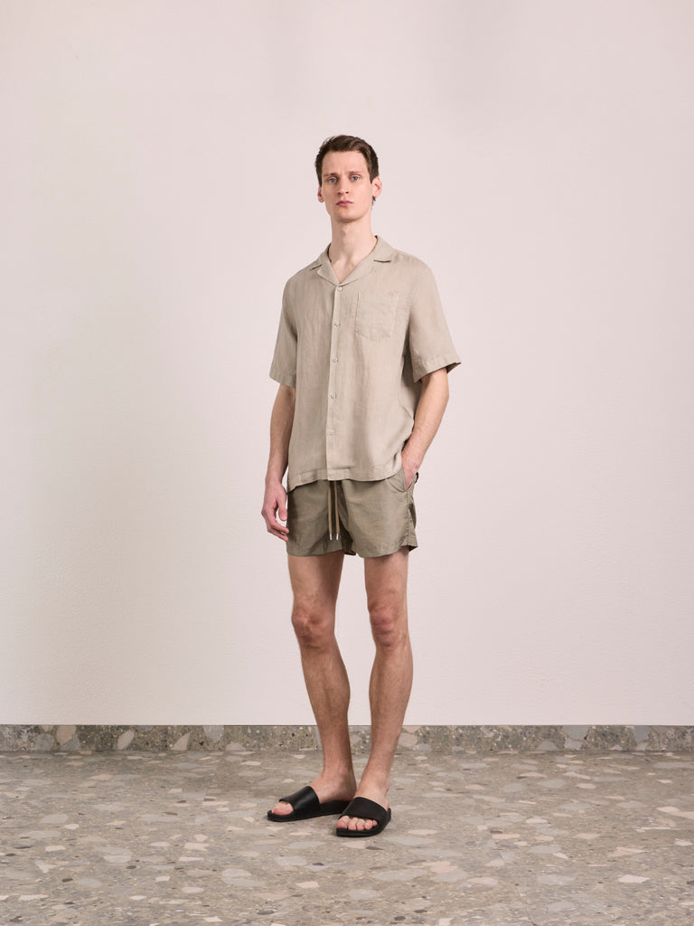 Rio Sport Linen Blend Swimshort Palm Green- Hombre Amsterdam