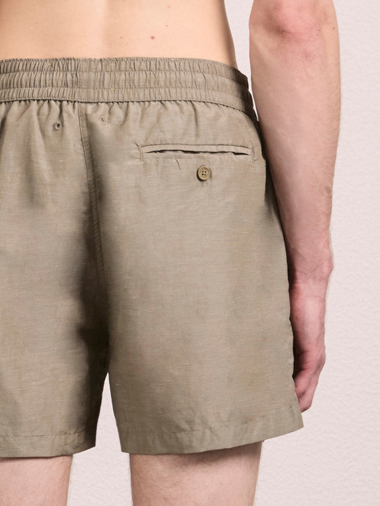 Rio Sport Linen Blend Swimshort Palm Green- Hombre Amsterdam