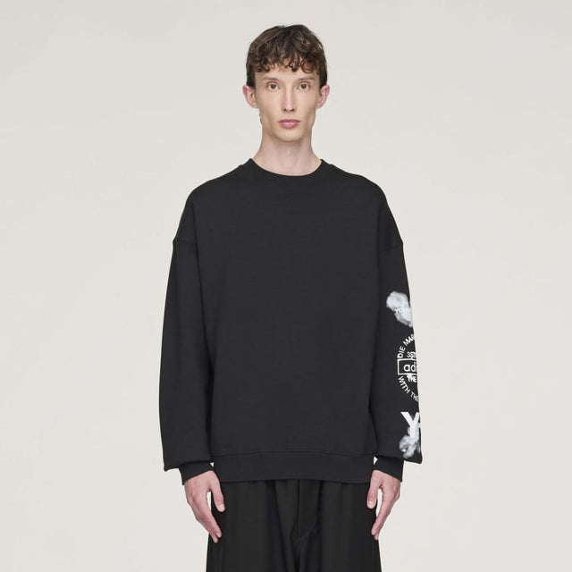 Y-3 GRAPHIC CREW SWEATSHIRT BLACK