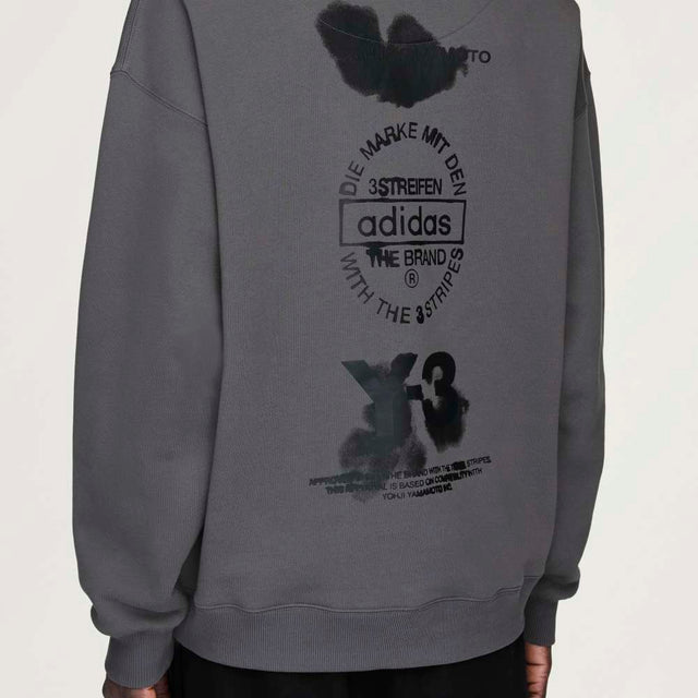 Y-3 GRAPHIC OVERSIZED HOODIE GRANITE