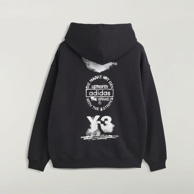Y-3 GRAPHIC OVERSIZED HOODIE BLACK