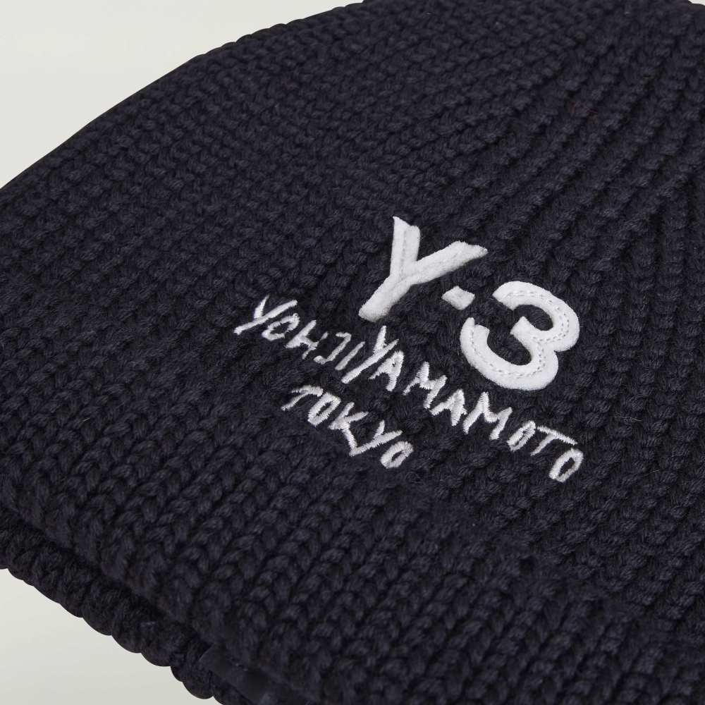 Y-3 CHUNCKY KNIT BEANIE BLACK 100%MERINO WOOL-HOMBRE AMSTERDAM